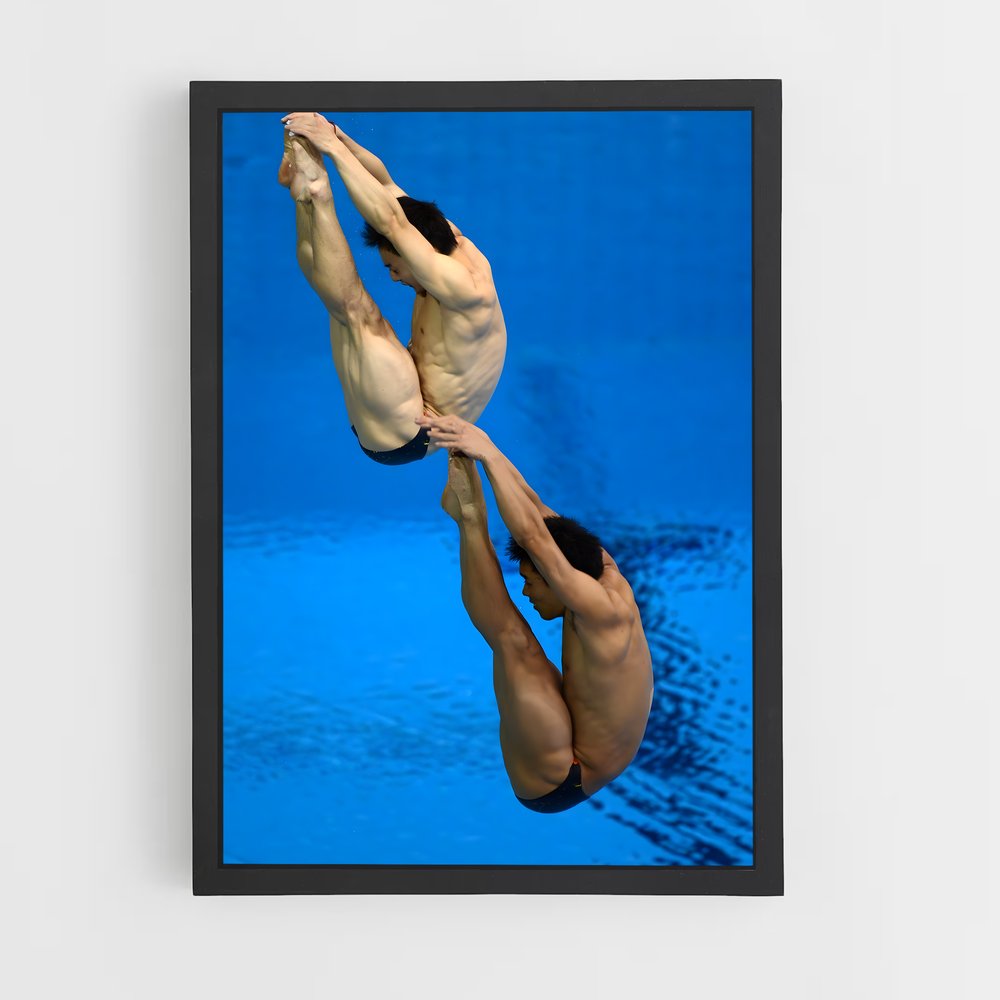 Poster Plongée Synchronisée – affiche Plongeon synchronisé (vue 2)